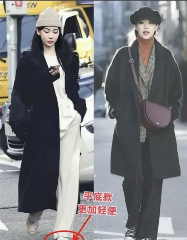 韩国街头揭秘：黑大衣运动鞋，洋气显瘦又保暖的时尚秘诀