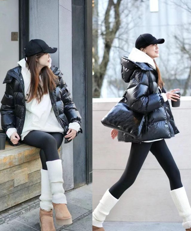 冬季穿搭新主张：中年女性尝试“羽绒服打底裤”时尚显瘦搭配
