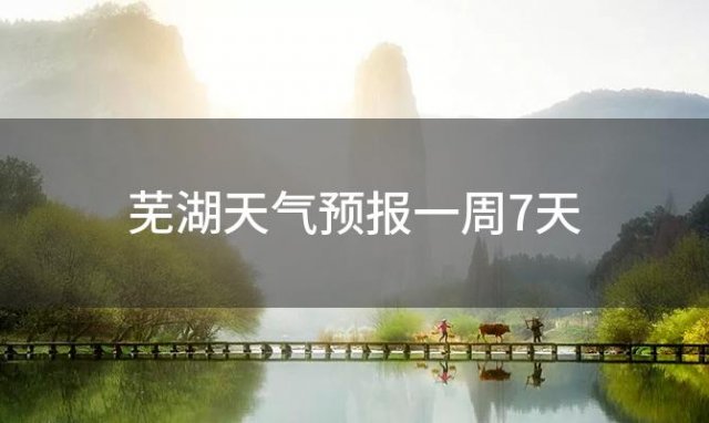 芜湖天气预报一周7天(2024年01月29日)