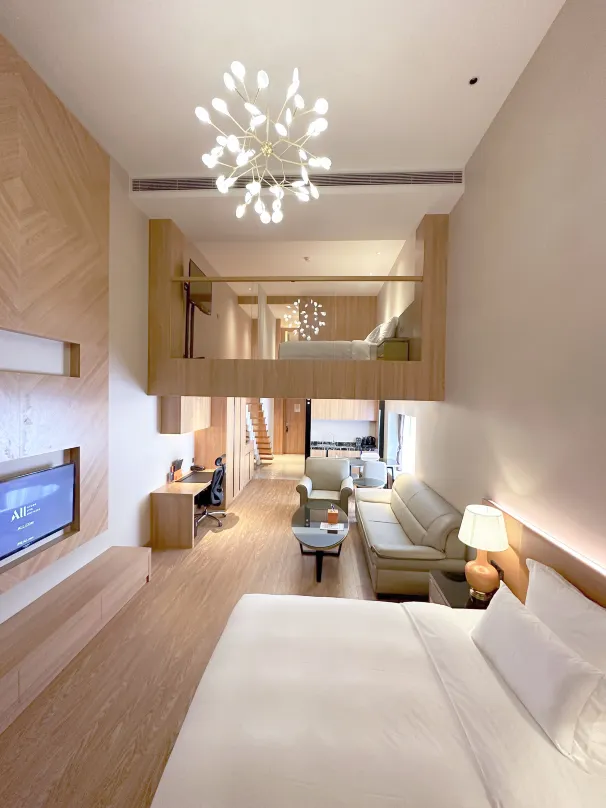 福建泉州石狮明盛铂尔曼酒店复式公寓套房双床