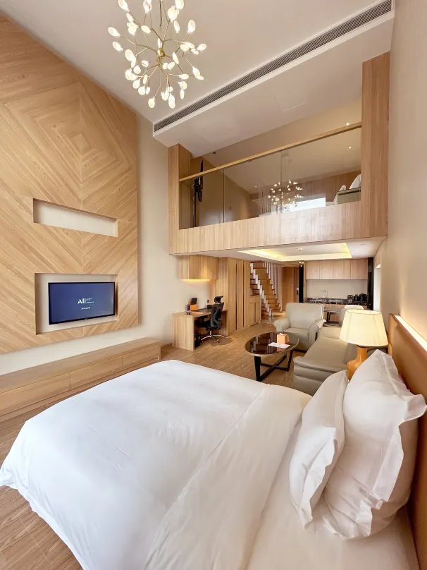 福建泉州石狮明盛铂尔曼酒店复式公寓套房双床