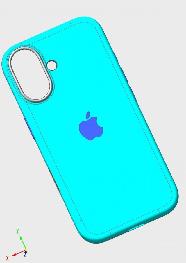 全新设计亮相iPhone16岛型相机与Capture按键CAD渲染图曝光