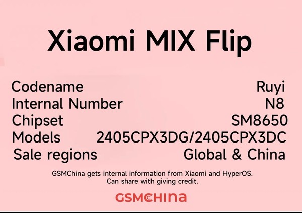 小米首款折叠屏手机MIXFlip代号如意，或于5月震撼亮相