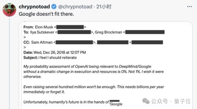 马斯克Ilya私密邮件被Claude破译，OpenAI打码信息公开，谷歌很受伤
