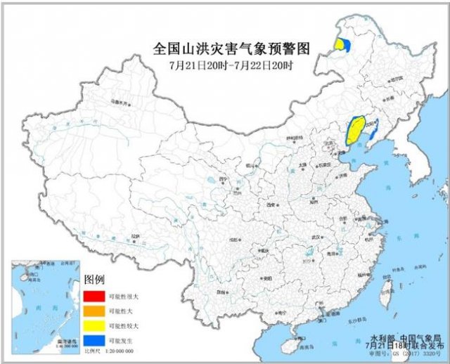 ＂内蒙古、河北、辽宁可能遭遇山洪灾害—预警发布＂
