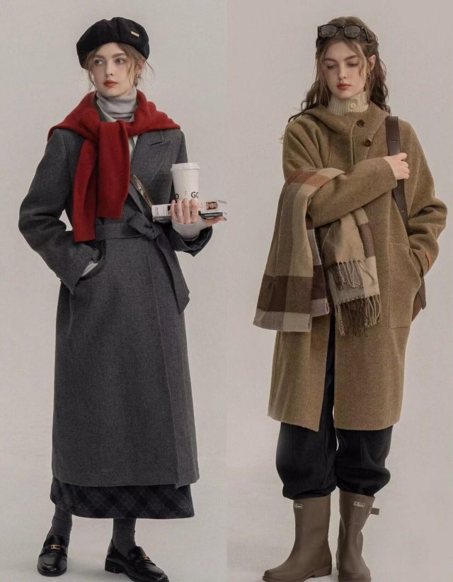 这个冬天，大衣、贝雷帽、羽绒服的搭配让你时髦又显气质