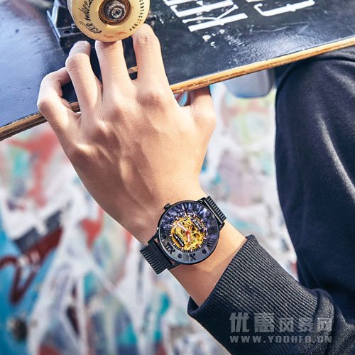 梭伦镂空机械手表，男人配饰网红手表分享
