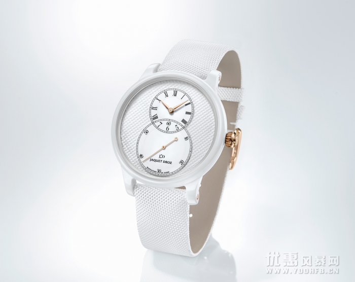 雅克德罗推出白色陶瓷大秒针腕表，价格优惠魅力不减。